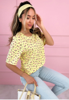 T-Shirt w różyczki La Rosa różowy