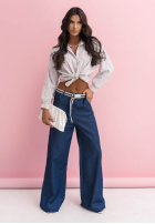 Spodnie z paskiem Arianna niebieskie