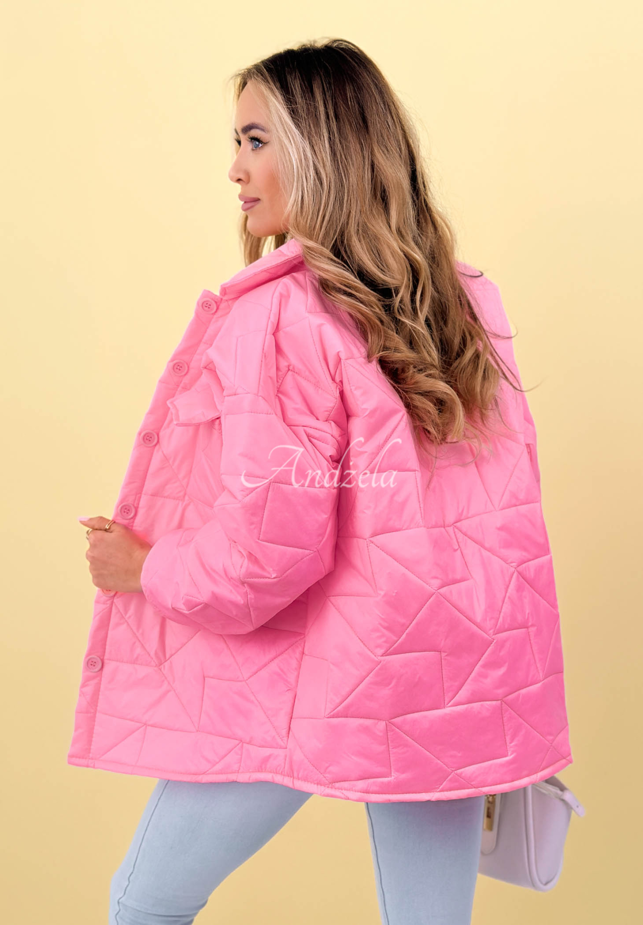 Gesteppte Jacke mit Kragen und Taschen Sunflower Rosa
