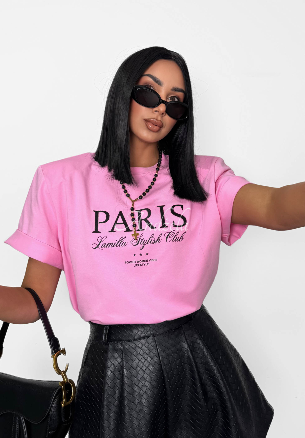 Viskose-T-Shirt mit Aufdruck La Milla Paris Rosa