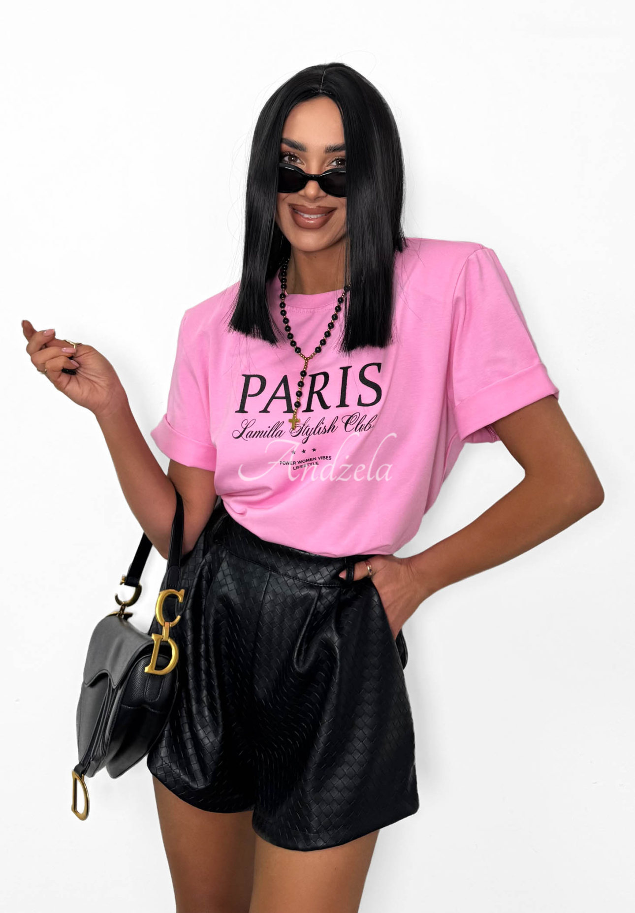 Viskose-T-Shirt mit Aufdruck La Milla Paris Rosa