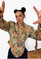 Żakardowa gorsetowa Blazer La Milla Amanda Beige