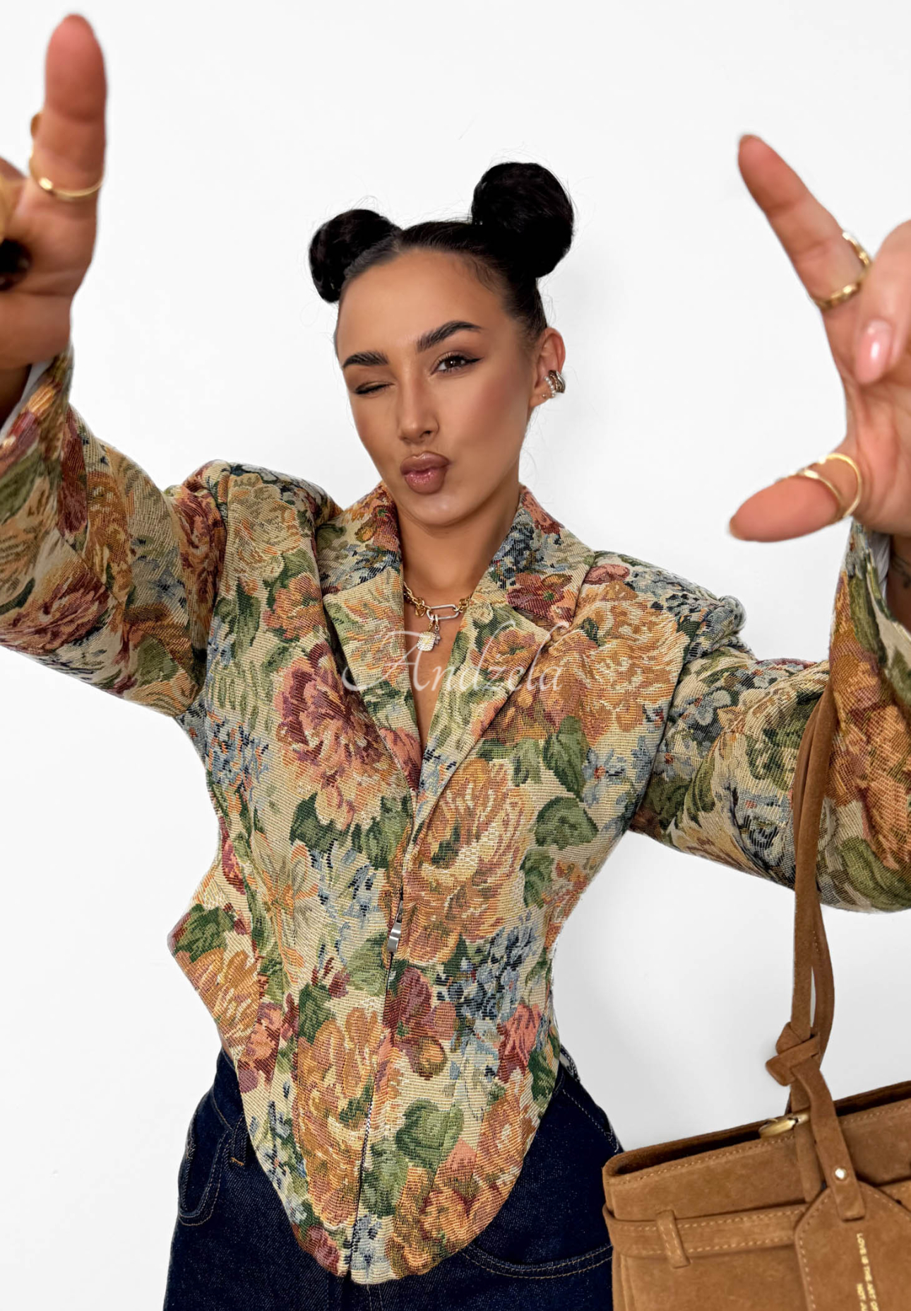 Jacquard-Korsettblazer aus Baumwolle La Milla Amanda Beige