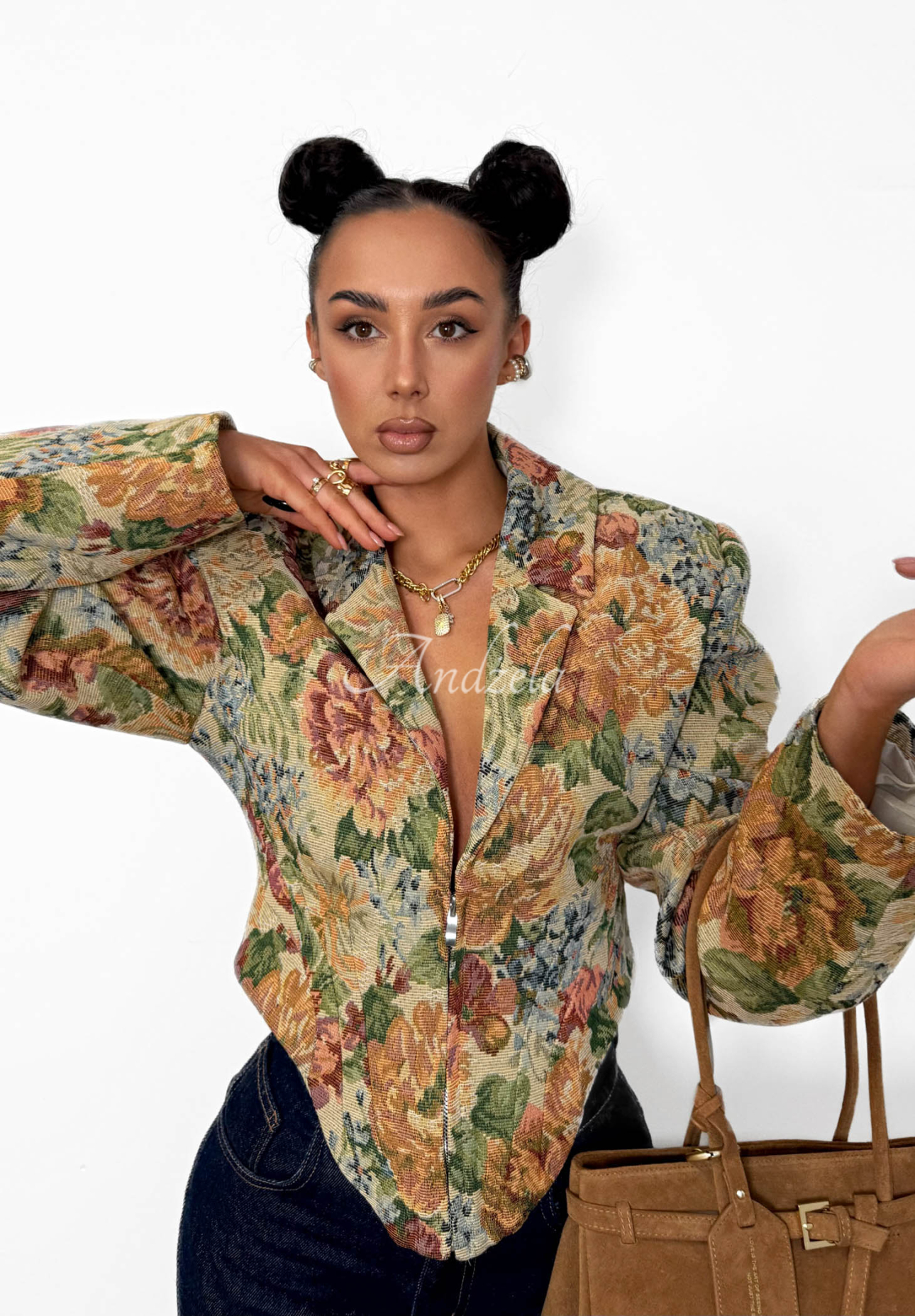 Jacquard-Korsettblazer aus Baumwolle La Milla Amanda Beige