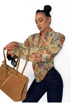 Żakardowa gorsetowa Blazer La Milla Amanda Beige