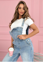 Długie jeansowe ogrodniczki As Always niebieskie