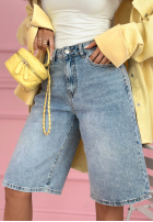 Krótkie Jeans spodenki z kryształkami Ottavia Hellblau