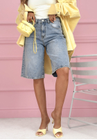 Krótkie Jeans spodenki z kryształkami Ottavia Hellblau