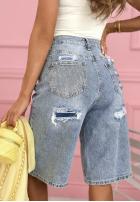 Krótkie Jeans spodenki z kryształkami Ottavia Hellblau