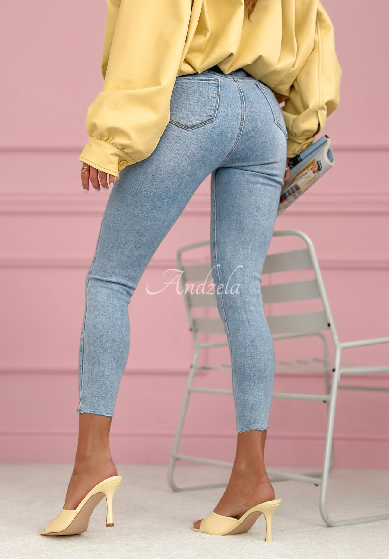 Skinny Jeans mit Kristallen Amy Blau