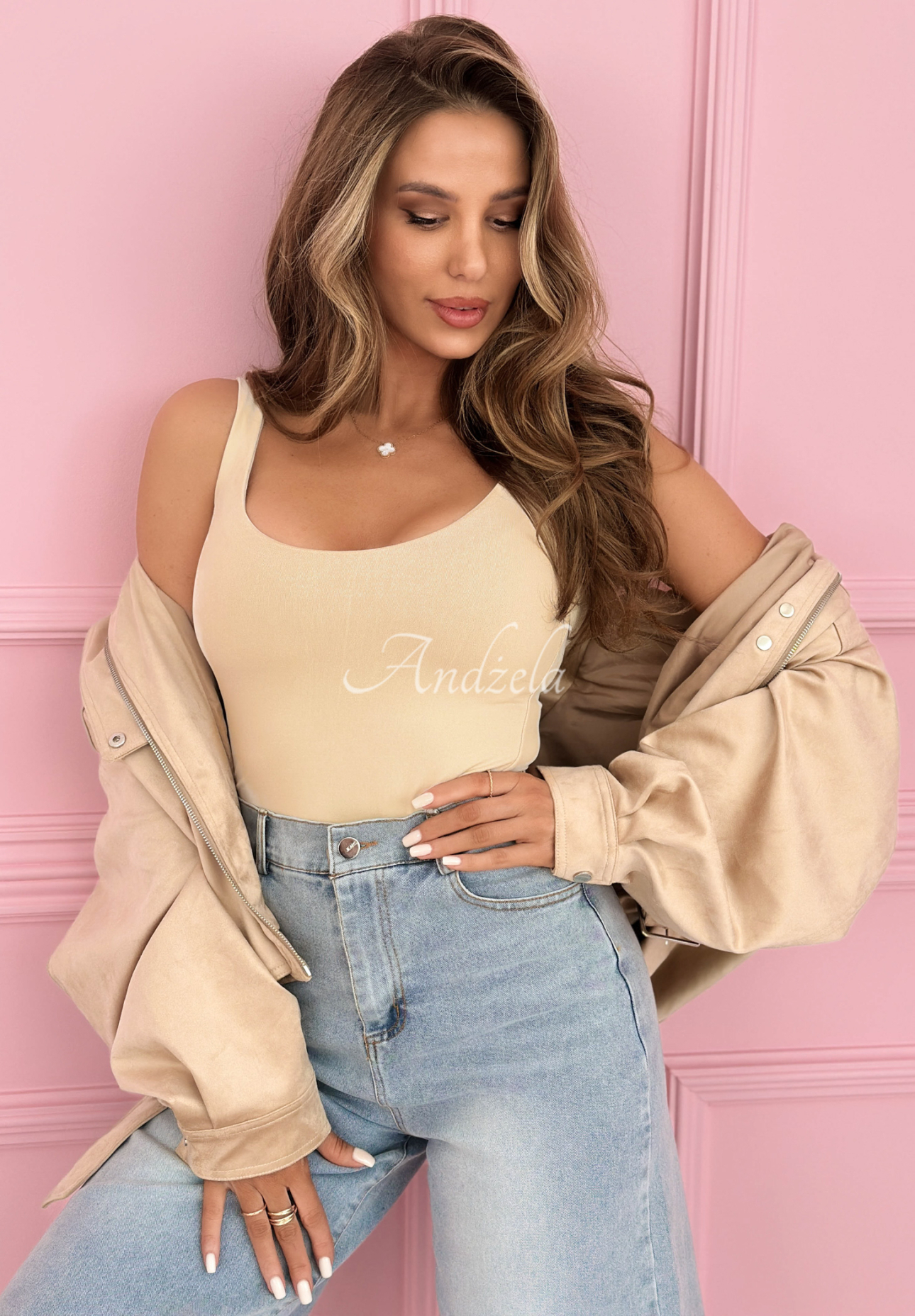 Solaria beige strappy top