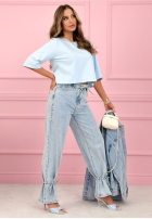 Krótki T-Shirt Springtime Babe Himmelblau