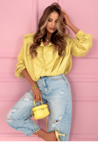 Krótka skórzana Jacke z kołnierzem Valleria Pistaziengrün