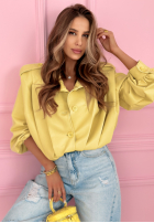 Krótka skórzana Jacke z kołnierzem Valleria Pistaziengrün