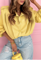 Krótka skórzana Jacke z kołnierzem Valleria Pistaziengrün