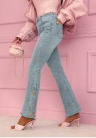 Hose Jeans dzwony z haftami Nerelle Hellblau