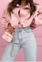 Spodnie jeansowe mom fit z przetarciami Ivette jasnoniebieskie