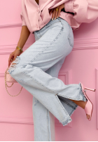 Hose Jeans mom fit z przetarciami Ivette Hellblau