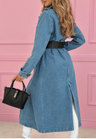 Jeans Mantel trencz z paskiem Maryella Blau