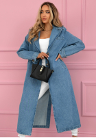 Jeans Mantel trencz z paskiem Maryella Blau