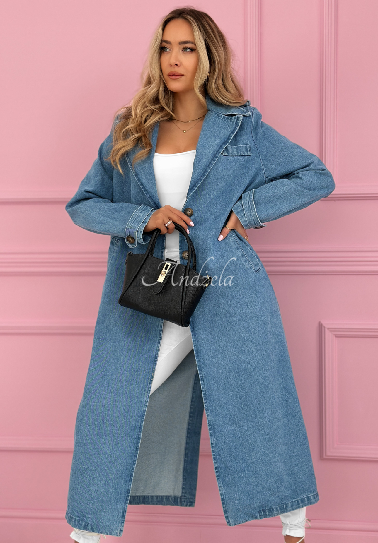 Denim-Trenchcoat mit Gürtel Maryella Blau