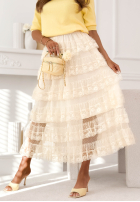 Koronkowa Rock maxi boho Lucky Me Ecru