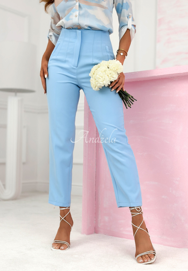 Elegante Zigarettenhose Coctail Party Himmelblau