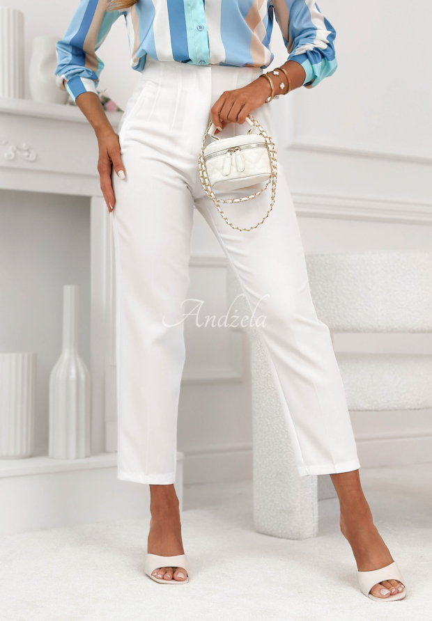 Elegante Zigarettenhose Coctail Party Ecru