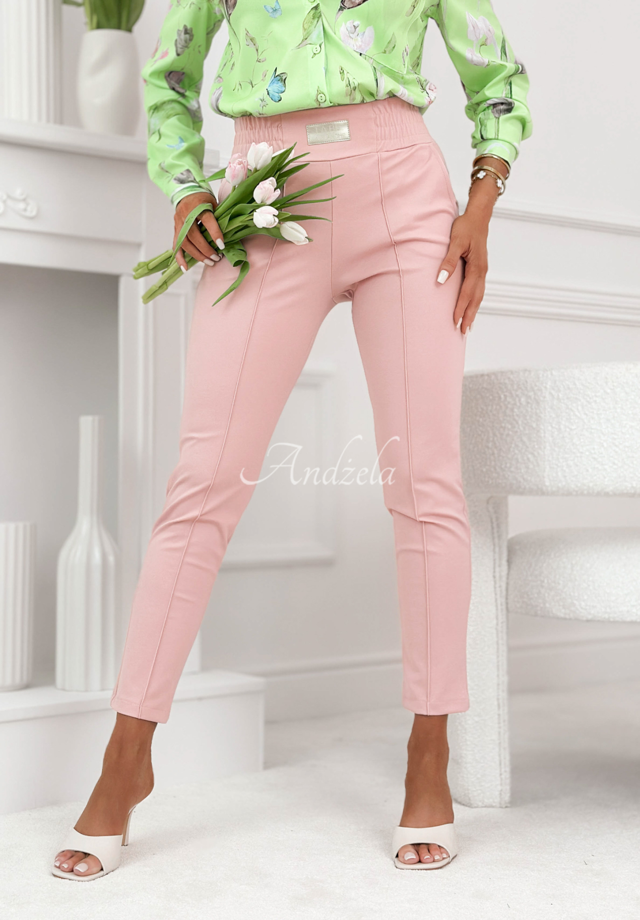 Stoff Hosen Pretty On Point Puderrosa