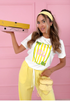 T-Shirt z nadrukiem Ciao Bella biało-Rosa