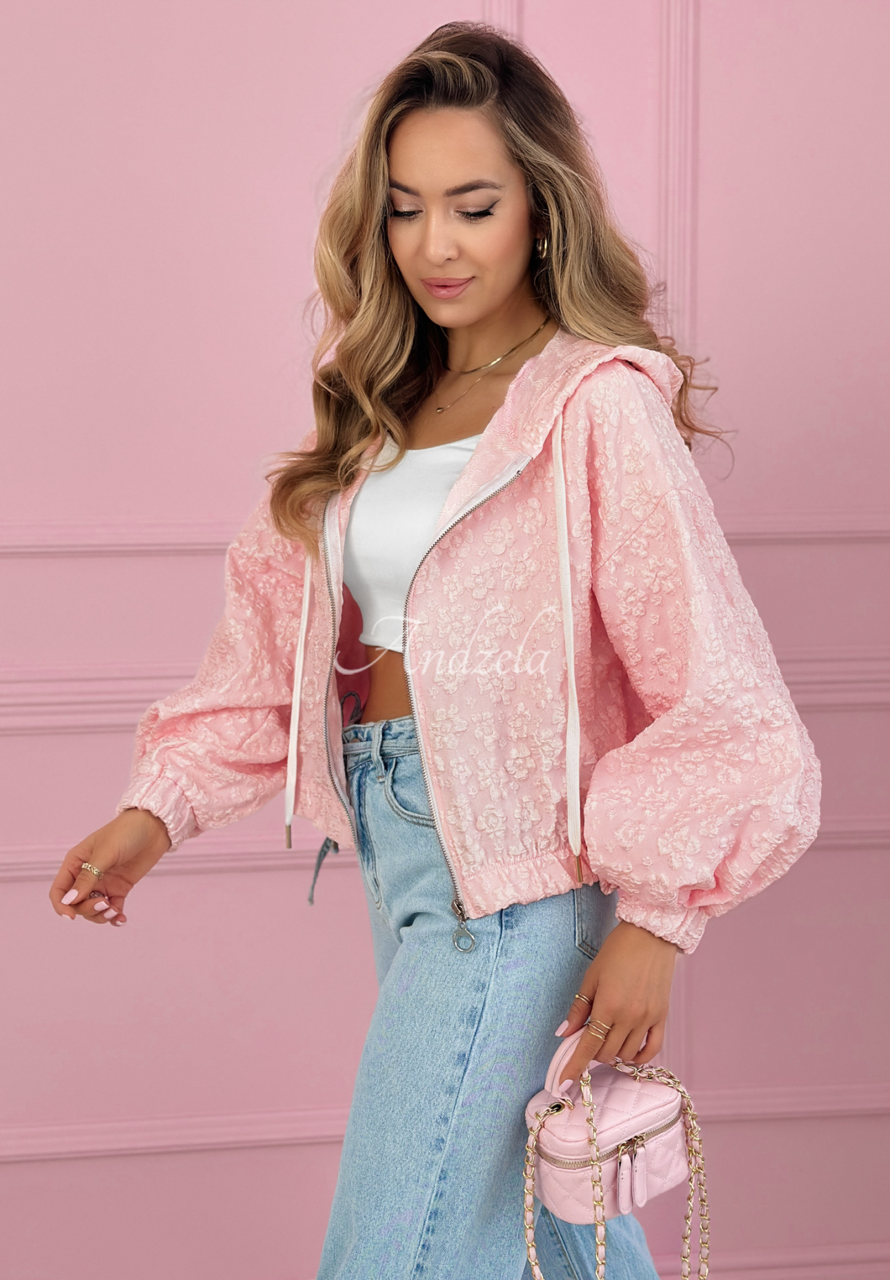 Jacquard-Sweatshirt Madelyn Puderrosa