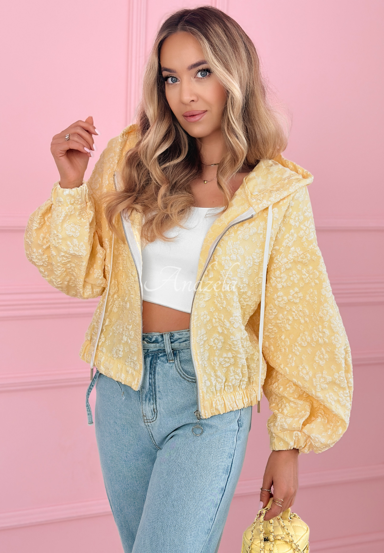Madelyn yellow jacquard sweatshirt
