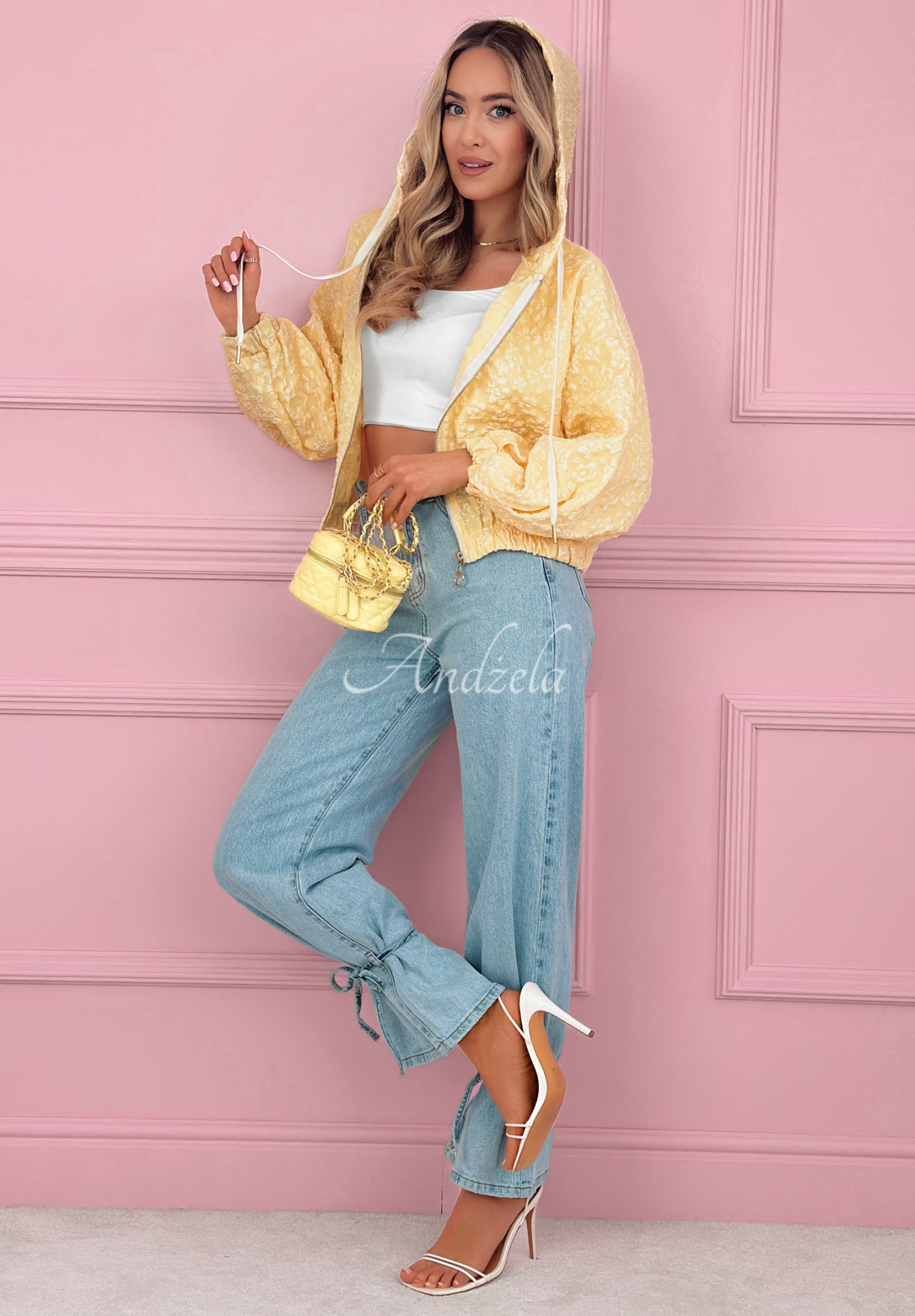 Madelyn yellow jacquard sweatshirt