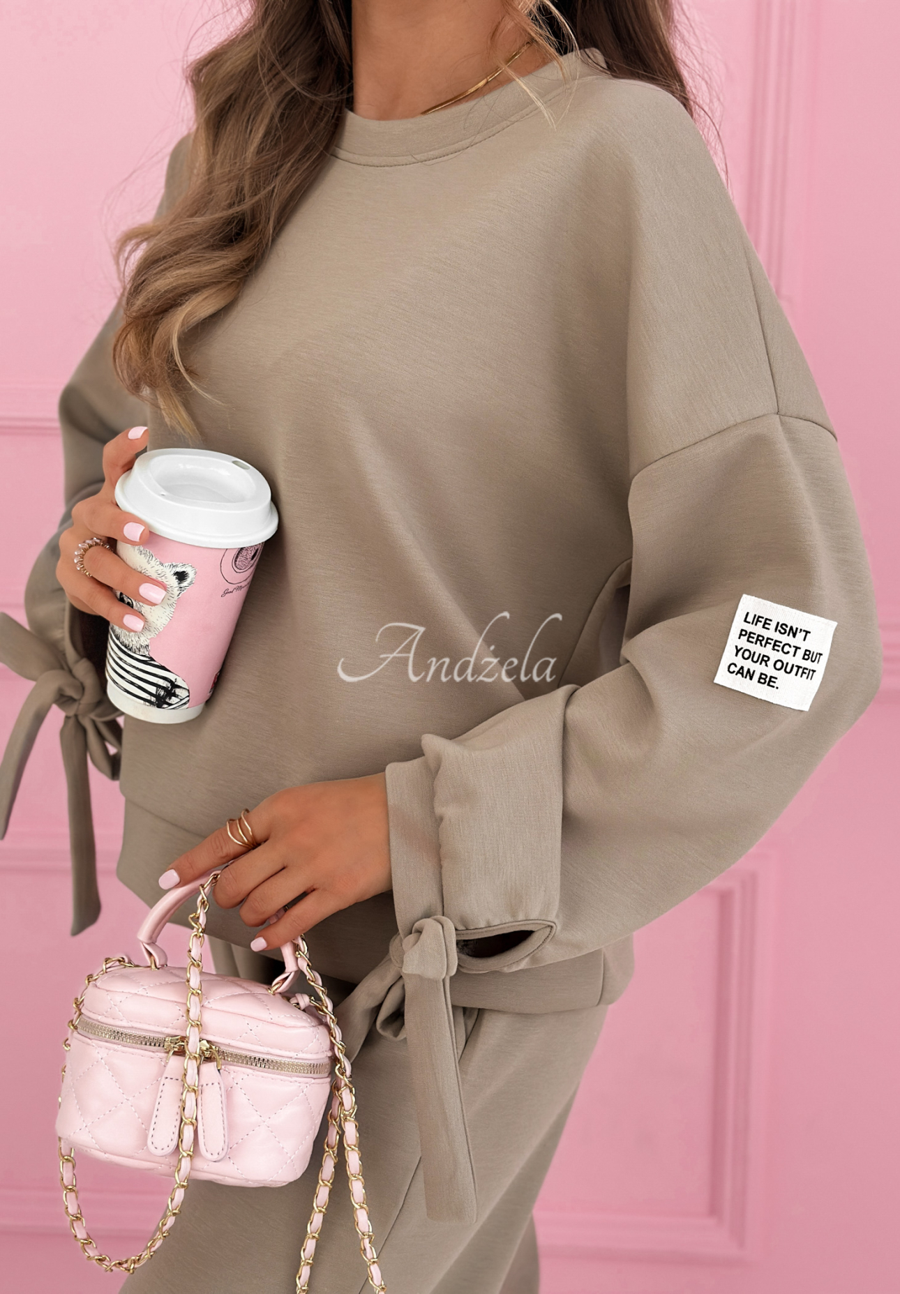 Peyton mocha butter viscose tracksuit set