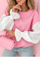 Sweatshirt z ażurowymi rękawami Leonora Rosa