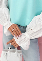 Bluza z ażurowymi rękawami Leonora różowa