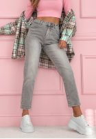 Hose Jeans mom fit Wait Here jasnoszare