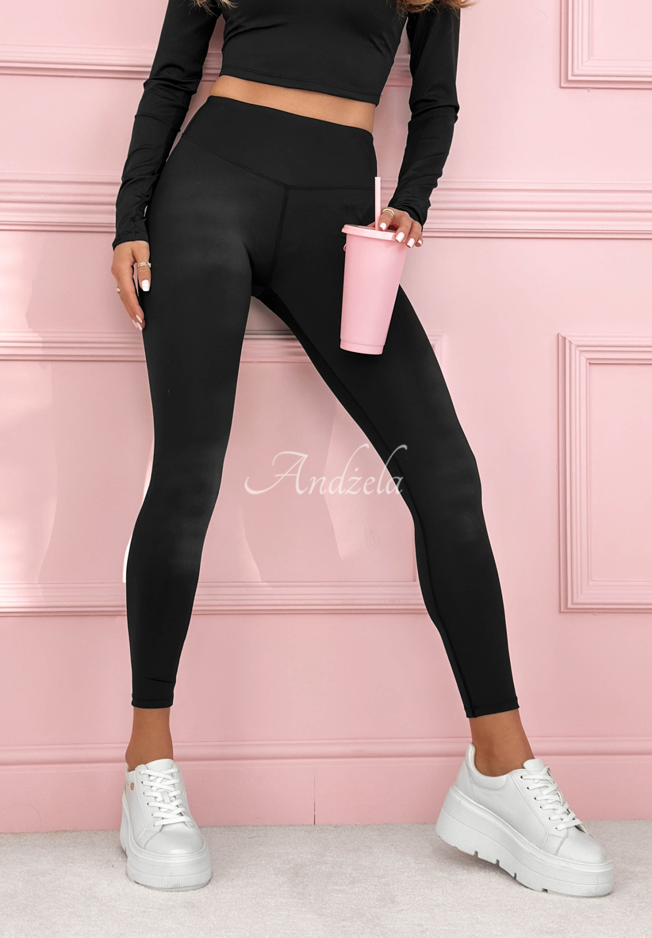 Set aus enganliegender Bluse und Leggings Maribel Schwarz
