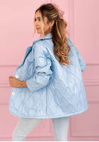 Pikowana kurtka z kołnierzem i kieszeniami Oleander błękitna