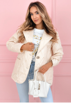 Pikowana Jacke z kołnierzem i kieszeniami Oleander Himmelblau