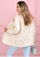 Pikowana Jacke z kołnierzem i kieszeniami Oleander Himmelblau