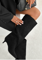 zamszowe Stiefel na szpilce Better Without You Schwarz
