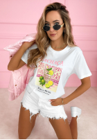 T-Shirt z nadrukiem Cachaca Lemon biało-Himmelblau
