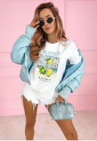 T-Shirt z nadrukiem Cachaca Lemon biało-Himmelblau
