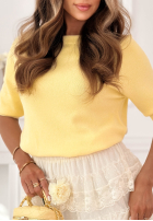 Lekki sweter na krótki rękaw Better With You beżowy