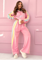 Baumwoll-Trainingsanzug-Set mit Print: Sweatshirt und Hose Feel Good Rosa