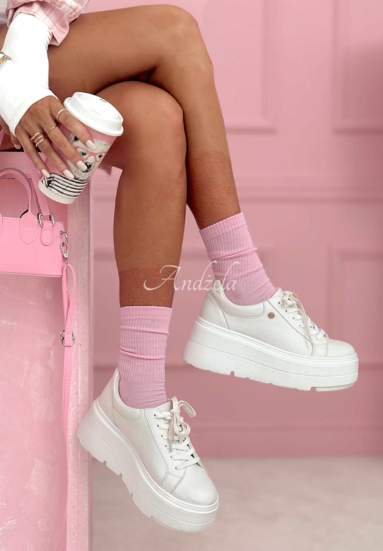 Always Me powder pink long ribbed socks 