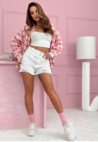 Jeansowe szorty z przetarciami Erin białe