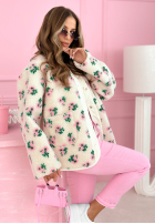 Jacke polarowa w kwiaty Flower Fluffs Beige