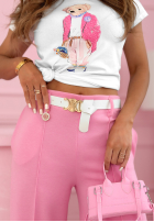 Eleganckie spodnie wide leg w kant My Rules beżowe